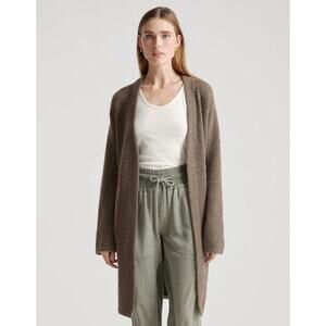 Quince Brown Crew Neck Sweater Soft Knit Minimalist Design